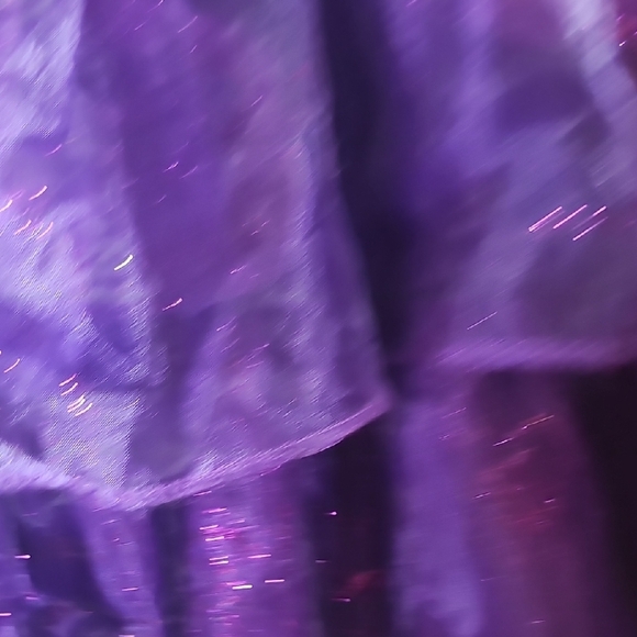 Girls Purple One-Shoulder Dress With Tulle Skirt Sequins & Glitter Size S/M - Picture 6 of 6